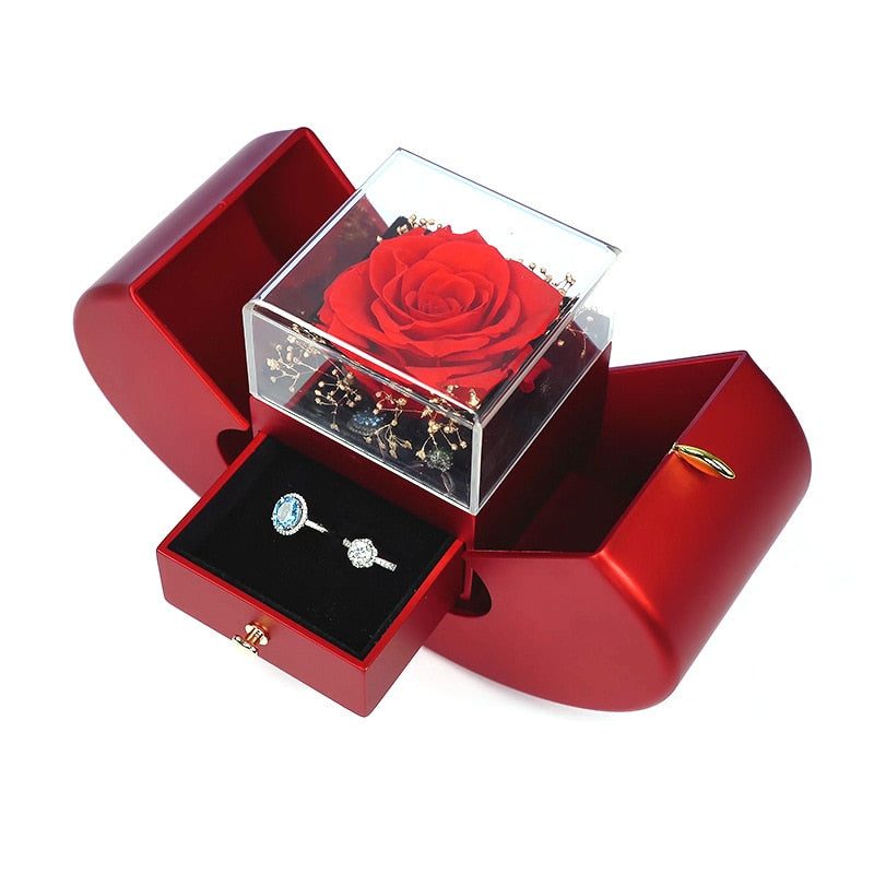 2022 Eternal Flower Apple Jewelry Box Christmas Gift Box Rose Flower