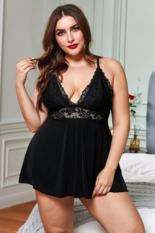 Lace See-through Plus Size Chemise