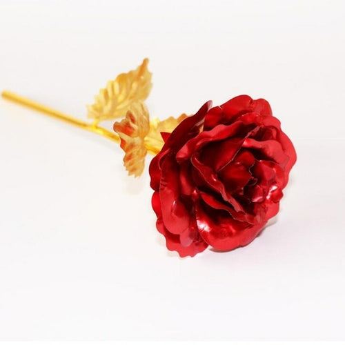 24k Gold Foil Rose Flower Creative Gift Emulated Flower Valentine's