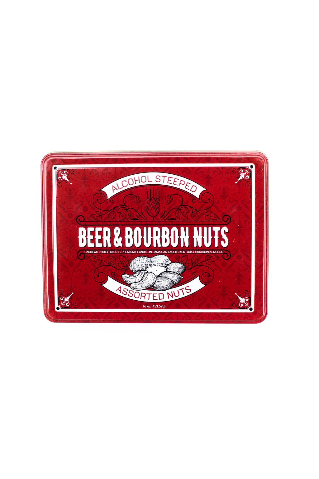 Beer & Bourbon Liquor Nuts Gift Tin  - 16oz