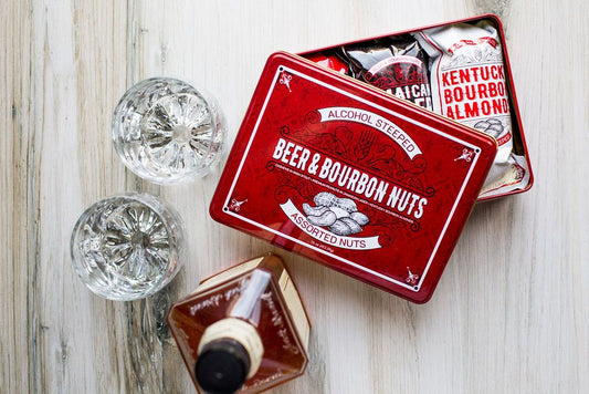 Beer & Bourbon Liquor Nuts Gift Tin  - 16oz