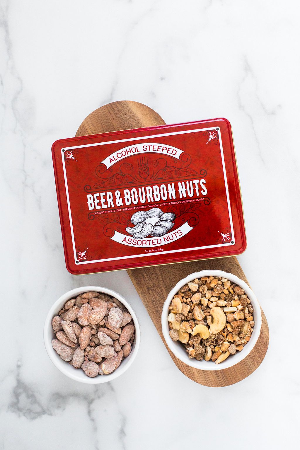 Beer & Bourbon Liquor Nuts Gift Tin  - 16oz