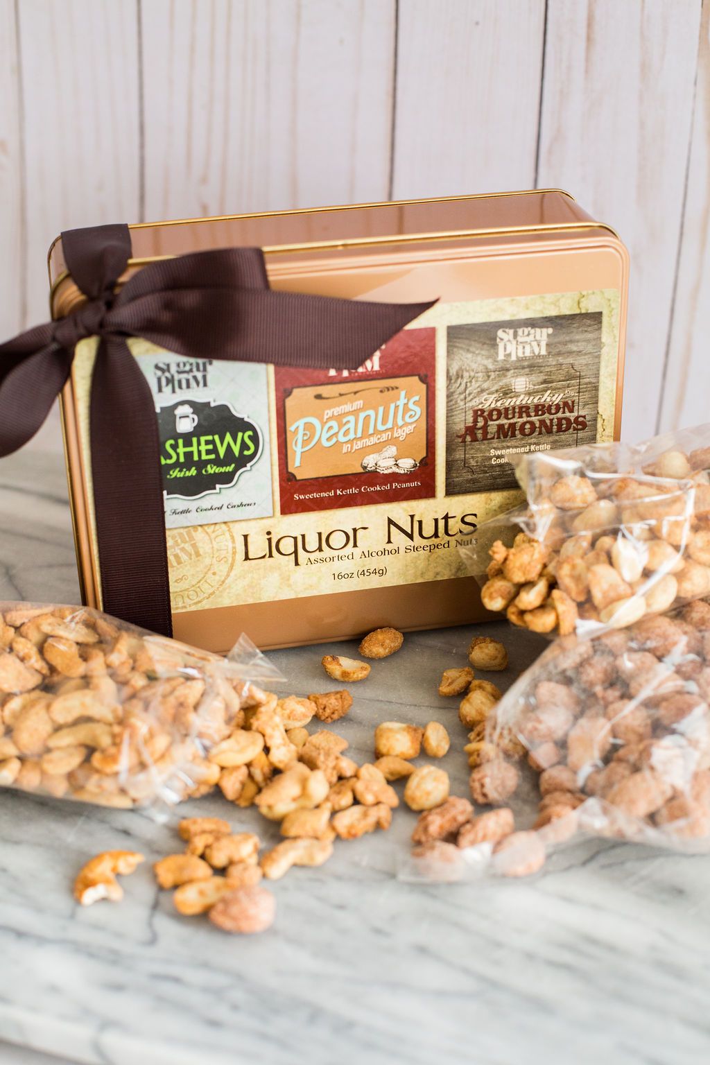 Beer & Bourbon Liquor Nuts Gift Tin  - 16oz