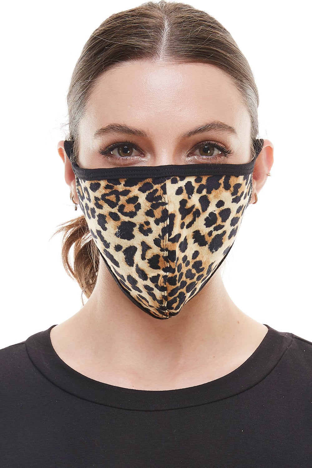 Leopard animal fashion washable reusable breathable fabric ear loop