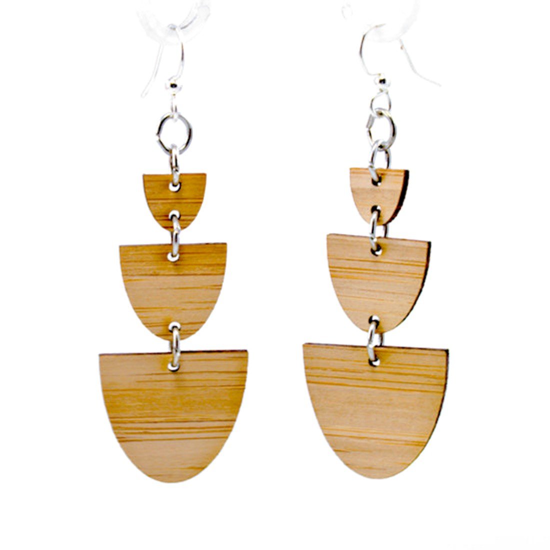 Stacked Half Stone Bamboo Earrings #990