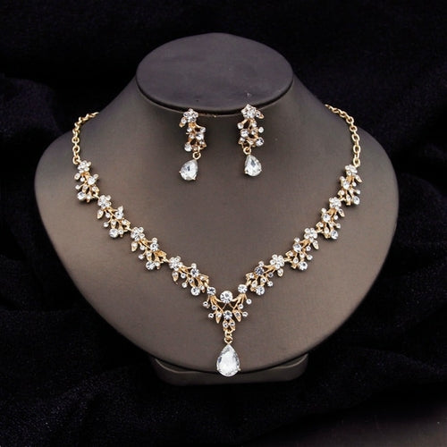 Baroque Fashion Bridal Jewelry Sets Luxury Crown Earrings Choker