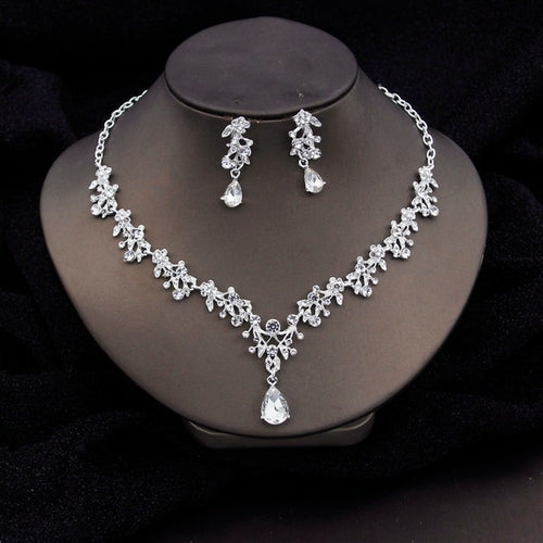 Baroque Fashion Bridal Jewelry Sets Luxury Crown Earrings Choker