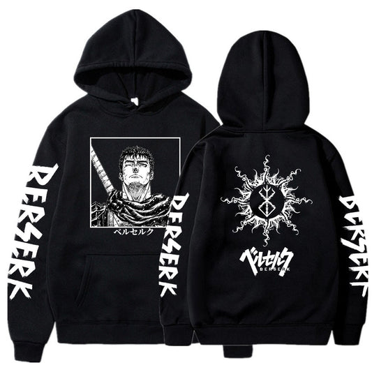 Berserk Guts Hoodies Japanese Anime Graphic Harajuku Gothic Hoody Men