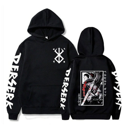 Berserk Guts Hoodies Japanese Anime Graphic Harajuku Gothic Hoody Men