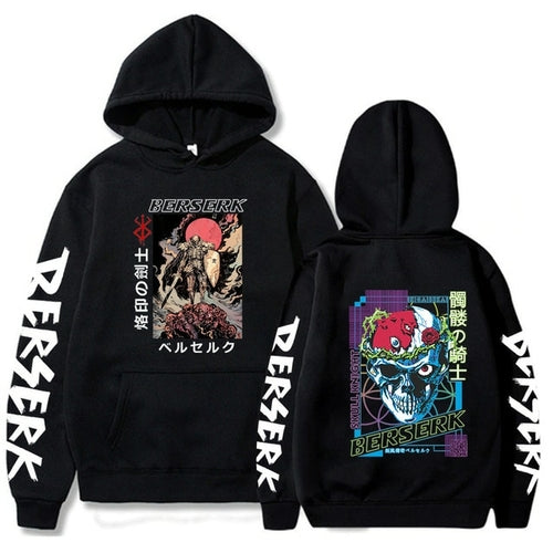 Berserk Guts Hoodies Japanese Anime Graphic Harajuku Gothic Hoody Men