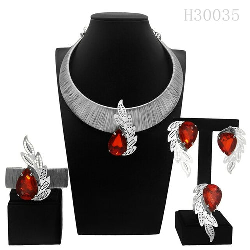 Classic Brazilian Gold Style Woman Jewelry Set Original Gold Plated