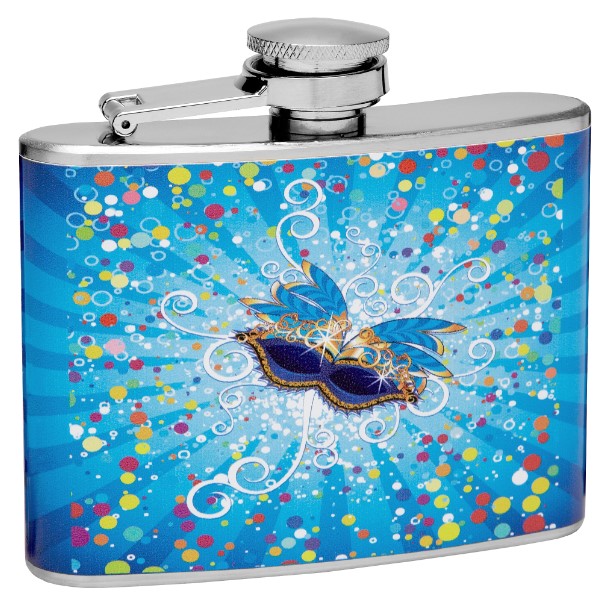 4oz Mardi Gras Hip Flask