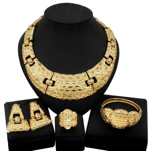 Fashion Woman Necklace Jewelry Set Electric Italy Gold Plated Pendant