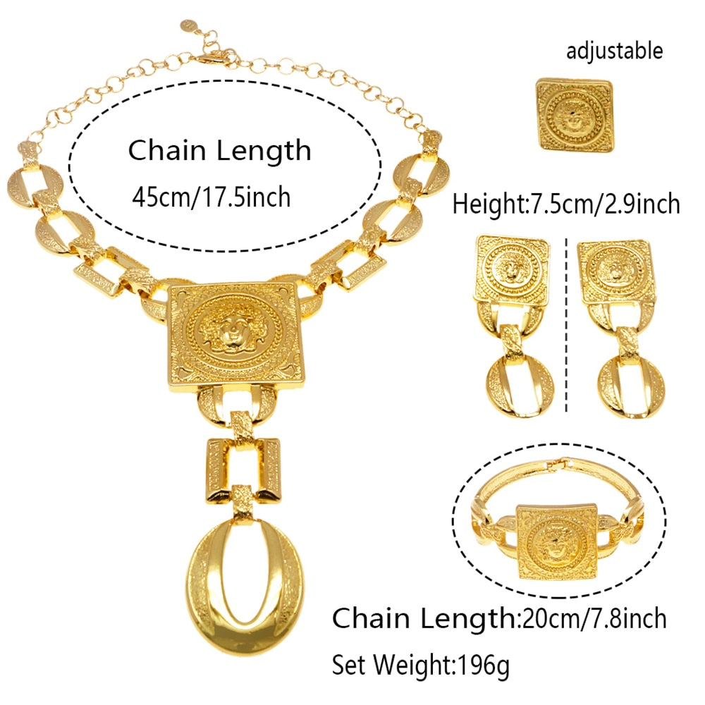 Hot Sale Fashion Woman Necklace Jewelry Set Face Shape Chain Pendant