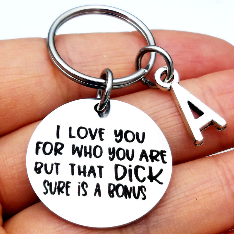 I Love You Funny Keychain Gifts For Boyfriend Fiance Husband,