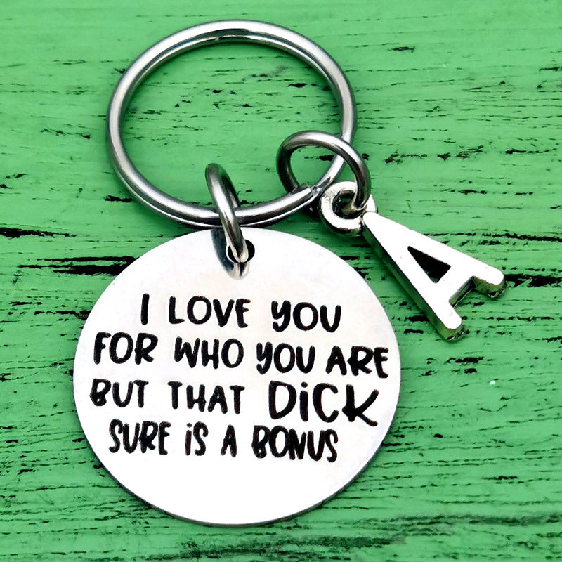 I Love You Funny Keychain Gifts For Boyfriend Fiance Husband,