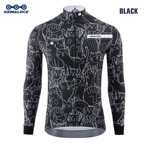 Kemaloce Winter Cycling Jackets Men Fleece Long Sleeves High End Bike