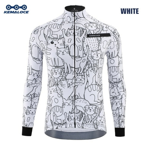 Kemaloce Winter Cycling Jackets Men Fleece Long Sleeves High End Bike