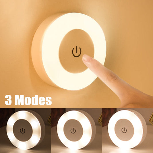 Led Touch Sensor Night Lights 3 Modes Usb Rechargeable Magnetic Base