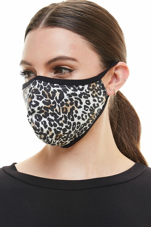 Leopard animal fashion washable reusable breathable fabric ear loop