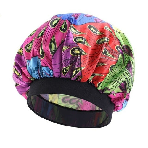 Mommy and Me Satin Bonnet African Patterns Print Night Sleep Cap Baby