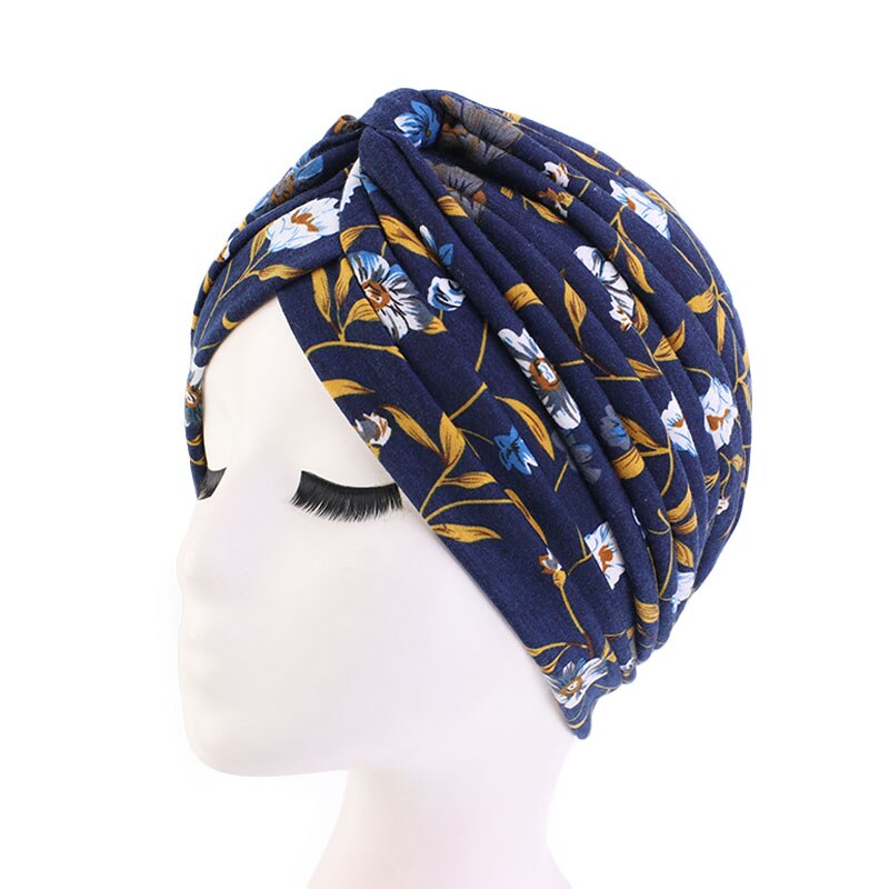 New Women Soft Floral Print Cotton Women Turban Fashion Banadans