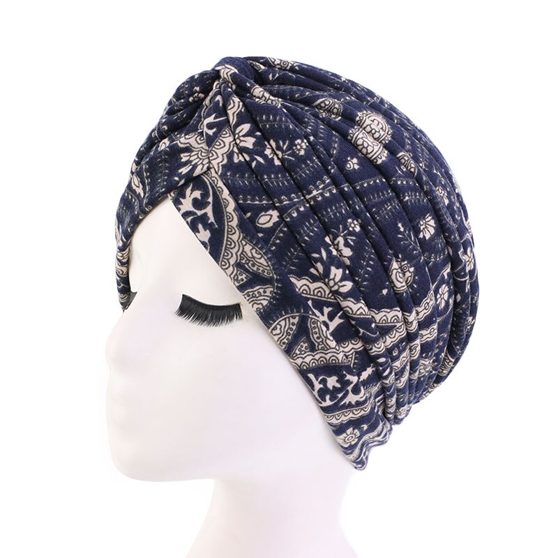 New Women Soft Floral Print Cotton Women Turban Fashion Banadans