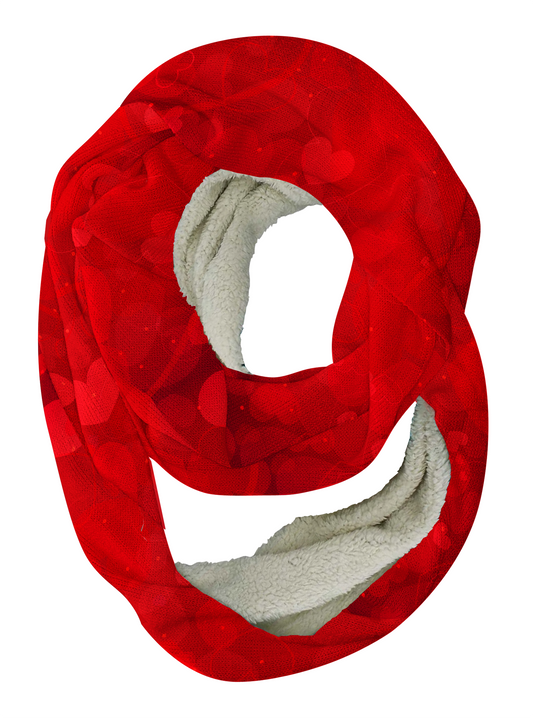 Red Hearts Infinity Scarf