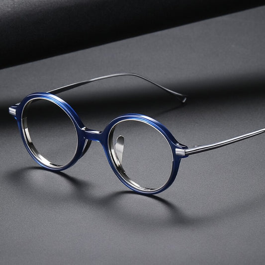 Round Acetate Titanium Glasses Frame For Men 2022 New Vintage