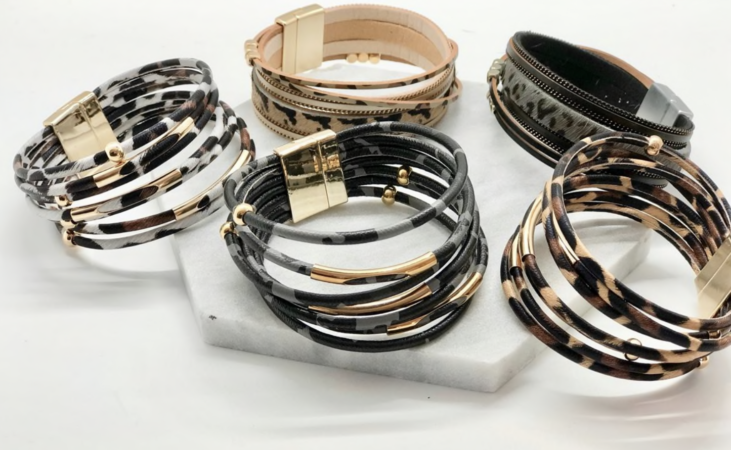 Animal Print Wrap Bracelets