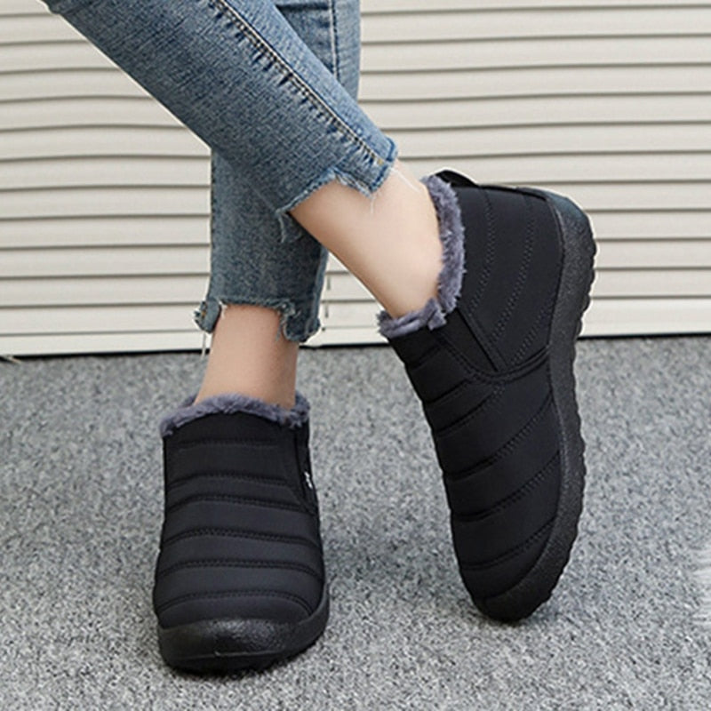 Snow Boots Women New Women's Boots Slip On Platform Shoes Woman Keep