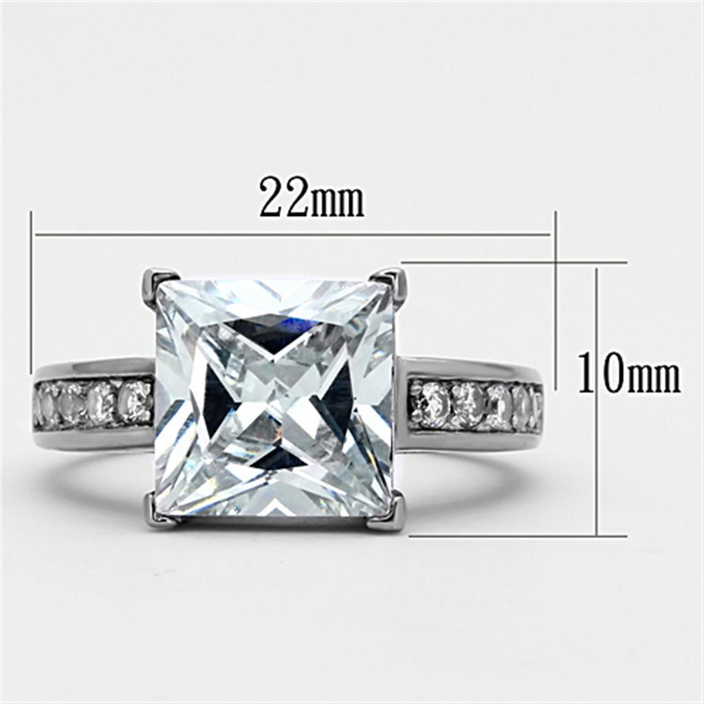 Women Stainless Steel Cubic Zirconia Rings TK1081