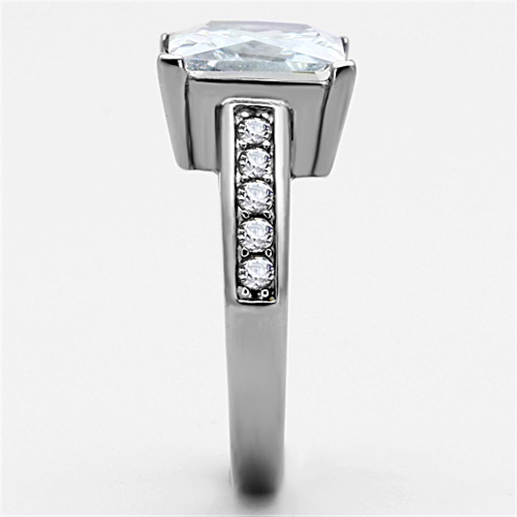 Women Stainless Steel Cubic Zirconia Rings TK1081