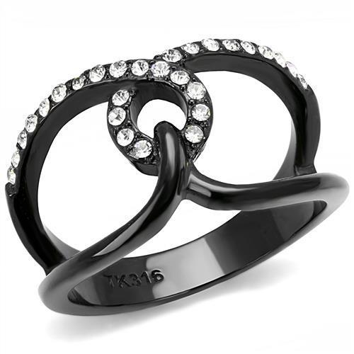 Women Stainless Steel Synthetic Crystal Rings