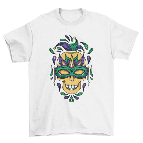 Mardi gras skull t-shirt