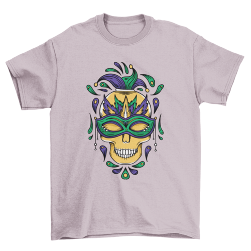 Mardi gras skull t-shirt