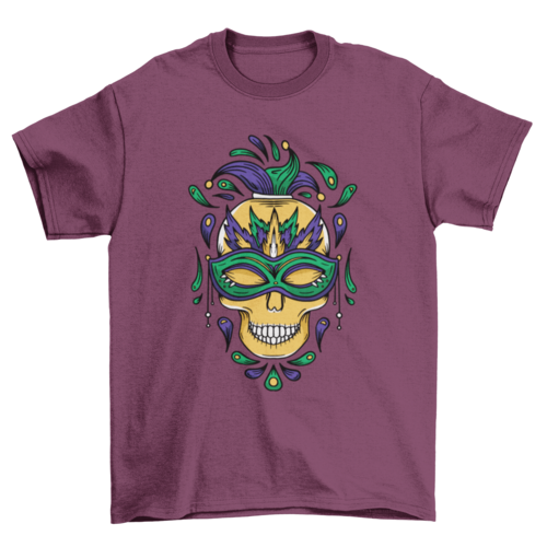 Mardi gras skull t-shirt