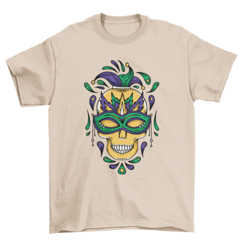 Mardi gras skull t-shirt