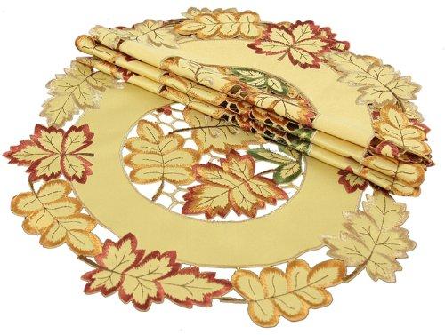 XD75018 Bountiful Leaf Doilies,Set of 4