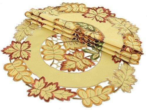 XD75018 Bountiful Leaf Doilies,Set of 4