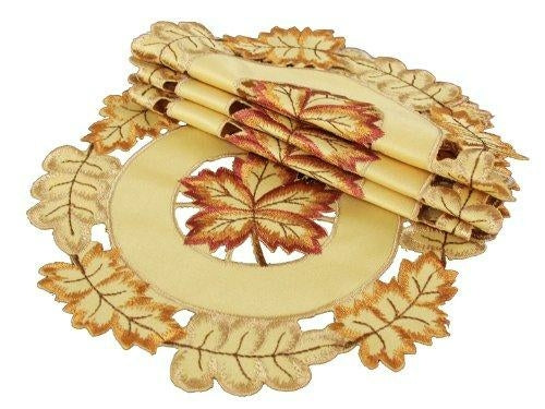 XD75018 Bountiful Leaf Doilies,Set of 4