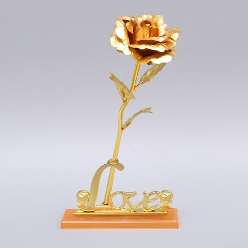 YO CHO Artificial Flowers 24k Gold Rose with Box New Year