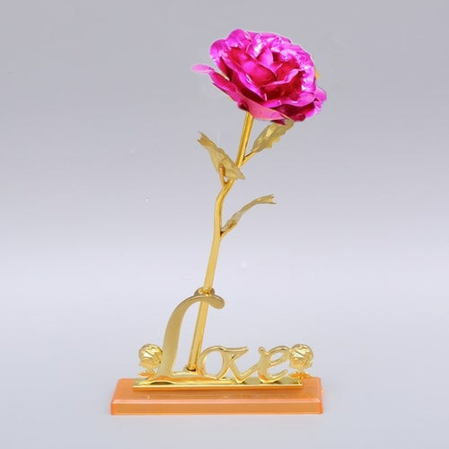 YO CHO Artificial Flowers 24k Gold Rose with Box New Year