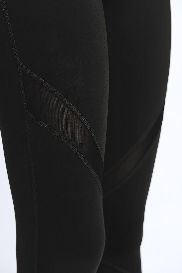 Cross Mesh Panels Pocket Full Leggings