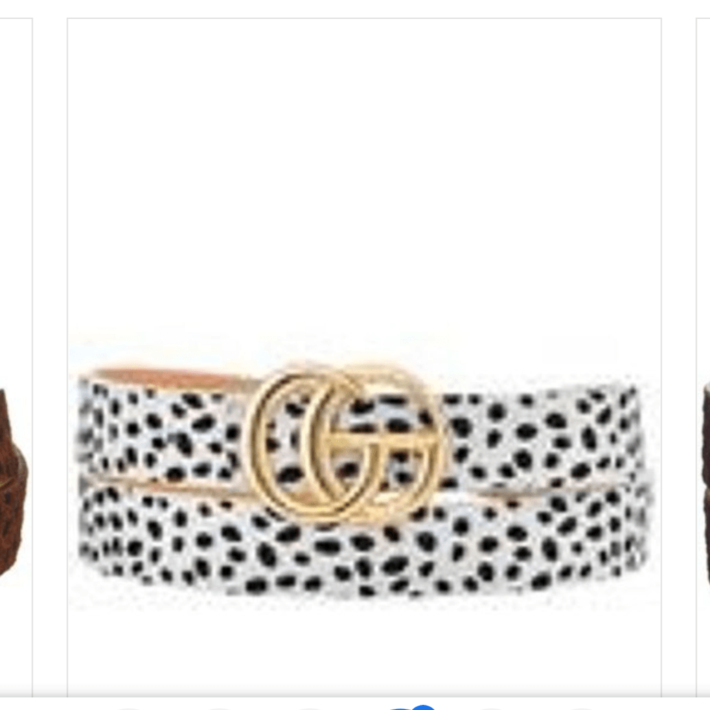 Faux animal printed belt