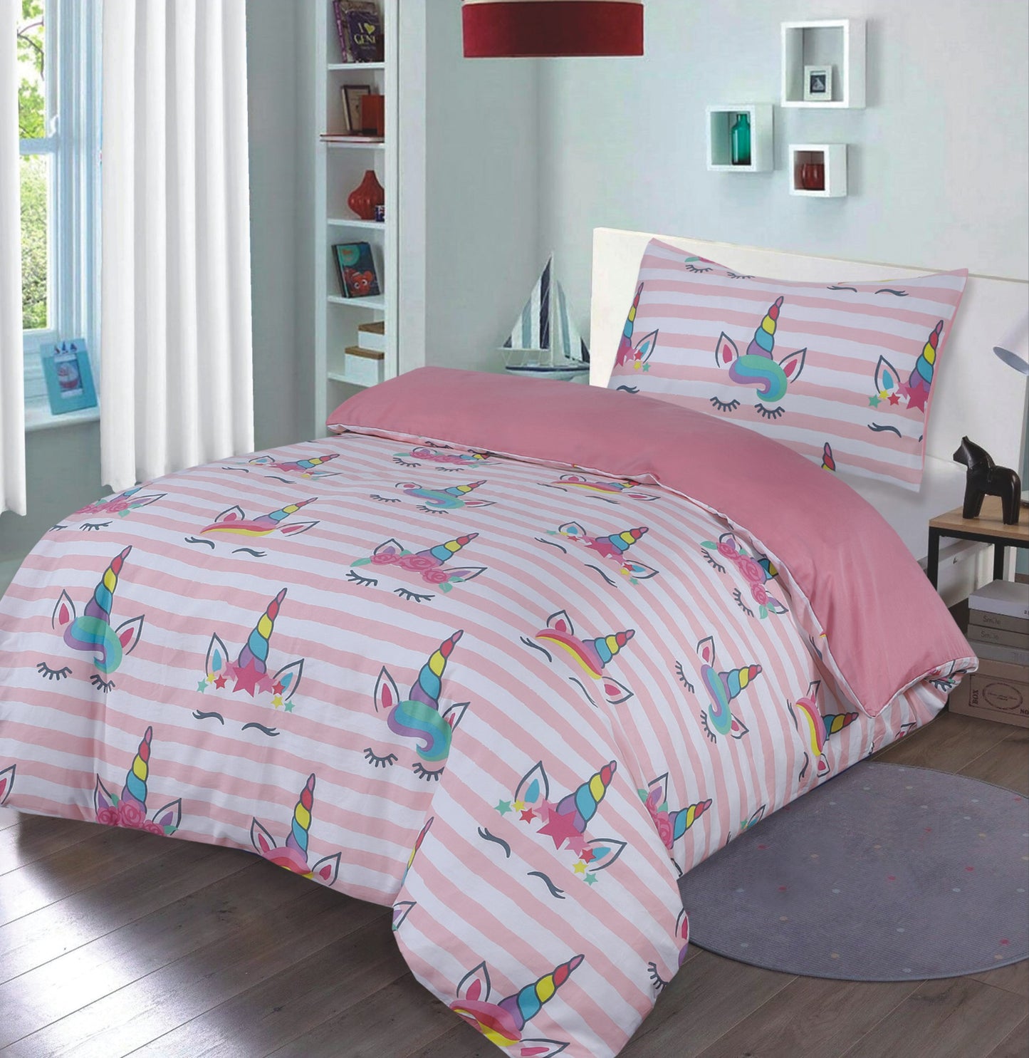 Kids bedding - Duvet Cover - Twin Size - Magical Unicorn print