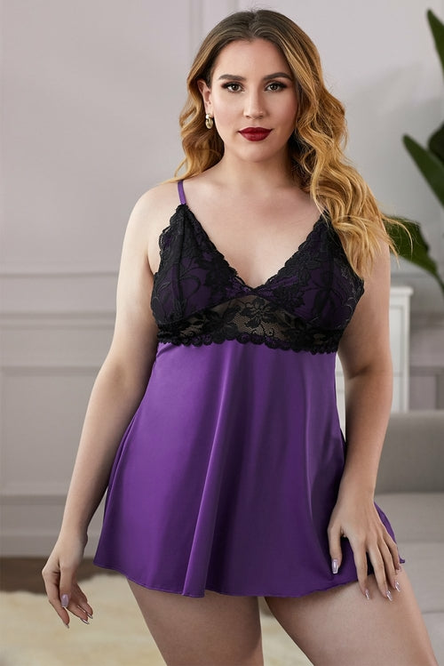 Lace See-through Plus Size Chemise