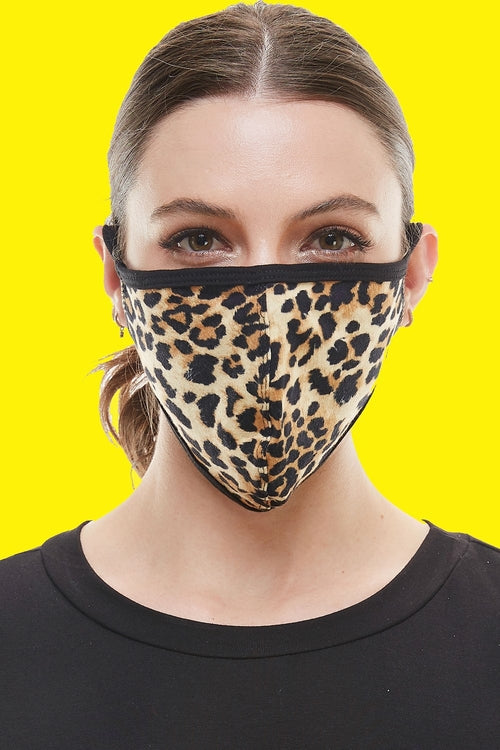 Leopard animal fashion washable reusable breathable fabric ear loop