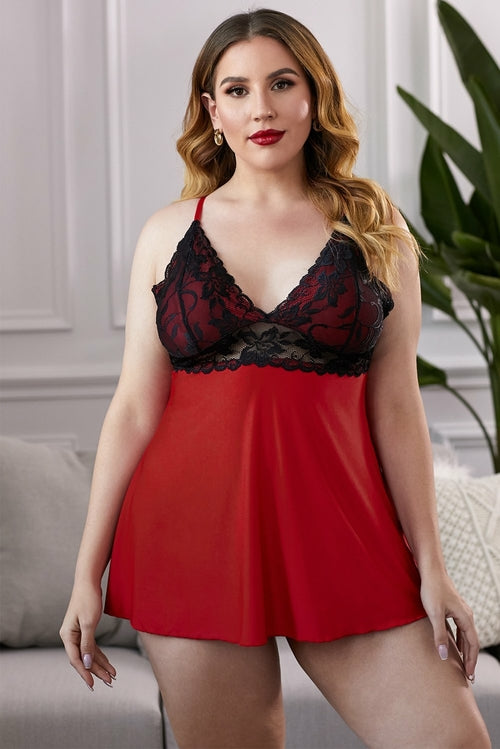 Lace See-through Plus Size Chemise