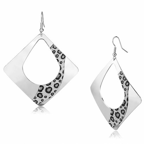 LO2718 - Rhodium Iron Earrings with No Stone